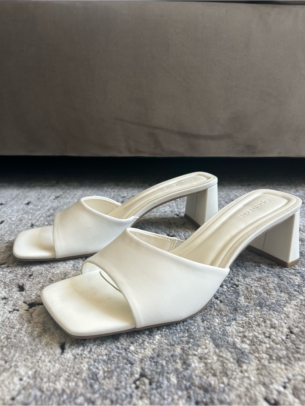 Open Edit Jaydin Slide Sandal Ivory Egret Size 8
